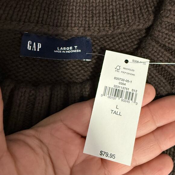 Gap 100% Cotton Oversized Sweater, Brown, L Tall, 820732 - Picture 5 of 5